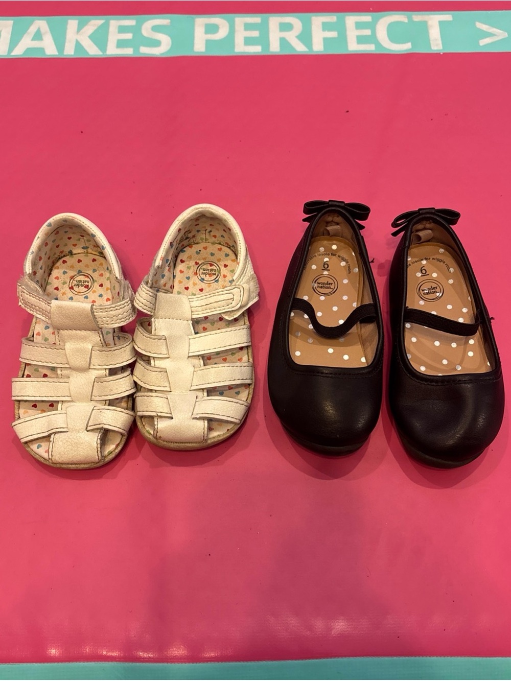 Toddler Girls Shoe Lot of 2 Size 6 Slip ons & Sandals